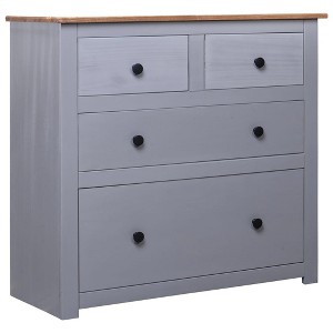 vidaXL Sideboard Gray 31.5 in.x15.7 in.x32.7 in. Pinewood Panama Range - 1 of 4