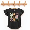 The Juniper Shop SmileyWorld Checkered Floral Smile Flutter Sleeve Tee - 3 of 4