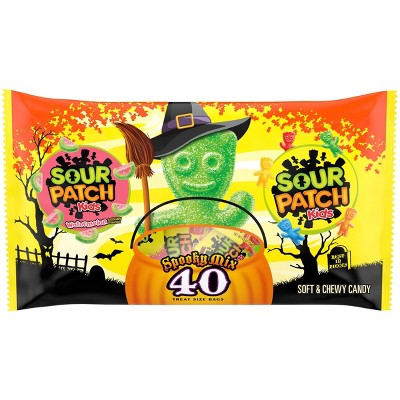 Sour Patch Kids & Sour Patch Watermelon Halloween Candy Variety Pack Treat Size - 22oz/40ct