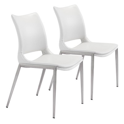 Set of 2 Geary Dining Chairs - ZM Home: Upholstered, Steel Frame