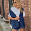 Coolmee Women's Casual Denim Jean Vest Sleeveless Mid Long Button Down Jeans Jackets Vests Waistcoat - 3 of 4