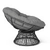 Okak Modern Accent Chair Swivel, 41.5" Ergonomic Wicker Chair with Cloud Thick Density Fabric Cushion, 3-proof Cover, High Capacity Iron Frame - 4 of 4