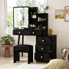 Famapy Vanity Table With Mirror and Lights Glass Top Table - 3 of 4