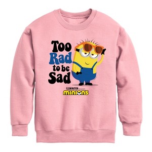 Boys' - Despicable Me Minions - Too Rad To Be Sad Graphic Long Sleeve Fleece Sweatshirt - 1 of 3