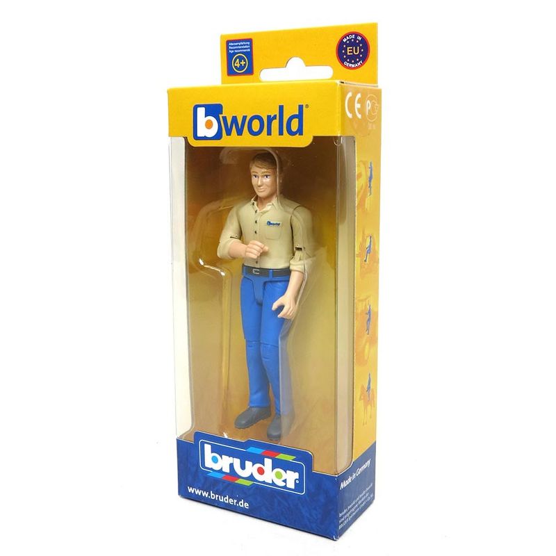 Bruder bworld Man with Tan Shirt and Blue Jeans Toy Figure, 3 of 5