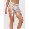 Allegra K Women's Hollow Out Beach Cover Up Fish Net Wrap Mesh Sheer Mini Tassel Skirts - 2 of 4