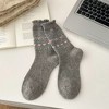 Anna-Kaci Women's 3-Pair Pack Crew Socks with Heart and Bow Pattern Knit Design Perfect for Gifting and Everyday Wear - 3 of 4