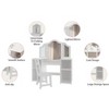 Kids Vanity Table, Princess Touch Light Tri-Fold Mirror, Open Shelves, Wooden Makeup Playset with Chair - 3 of 4