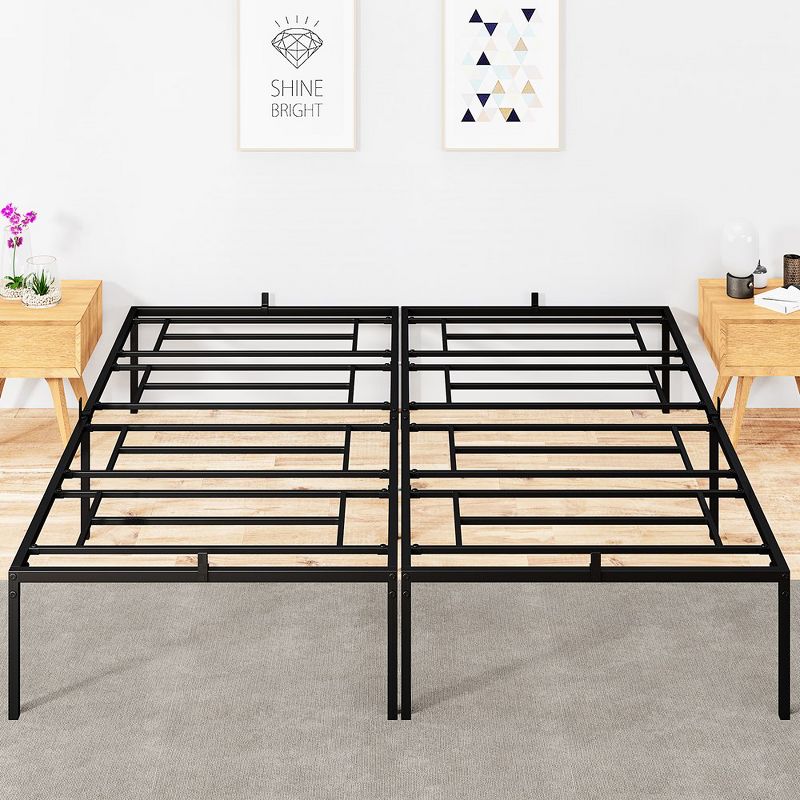 Whizmax King Size Metal Platform Bed Frame, Heavy Duty Steel Slat with Storage, No Box Spring Needed,Black, 1 of 8