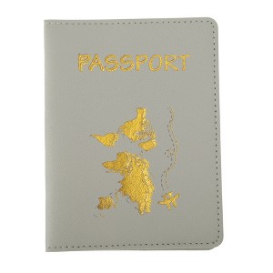 Unique Bargains Gold-stamped Map Passport Holder 1 Pc - 1 of 4