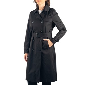 Alpine Swiss Carla Womens Waterproof Rain Trench Coat Long Rain Jacket Lightweight Raincoat Double Breasted Belted Overcoat - 1 of 4
