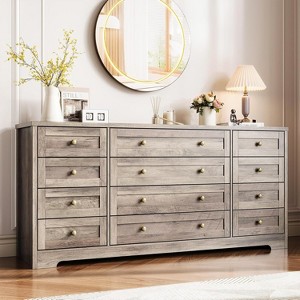 12-Drawer Wooden Dresser - Wide TV Stand for 65" TV, Modern Clothes Storage for Bedroom & Living Room - 1 of 4