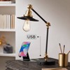 360 Lighting Taurus Industrial Rustic Desk Lamp 20" High Black Gold with USB Charging Port Adjustable for Bedroom Living Room Bedside Nightstand House - 2 of 4