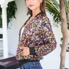 Anna-Kaci Women's Sequin Jacket Sparkle Long Sleeve Front Zip Casual Blazer Bomber Jacket With Pockets - 2 of 4