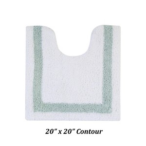 Hotel Bath Rug 100% Premium Cotton Tufted Weave Two Tone Reversible Bathroom Rug, Super Soft Absorbent, Machine Washable Bath Mat - 1 of 4