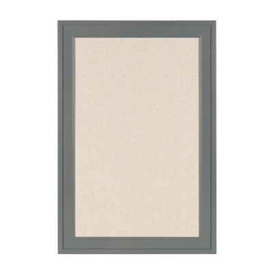 19" x 28" Bosc Framed Linen Fabric Pinboard Gray - DesignOvation