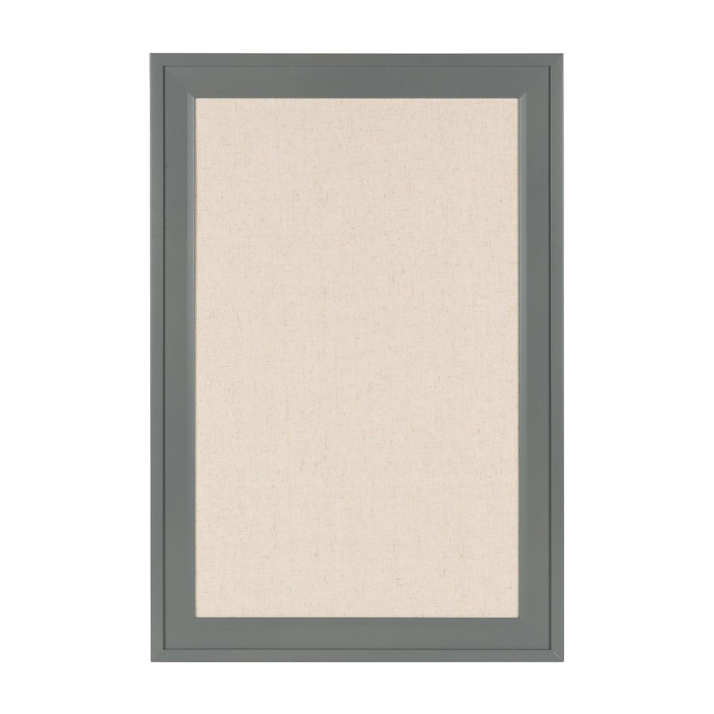 Photos - Dry Erase Board / Flipchart 27.5" x 18.5" Bosc Framed Linen Fabric Pinboard Gray - DesignOvation
