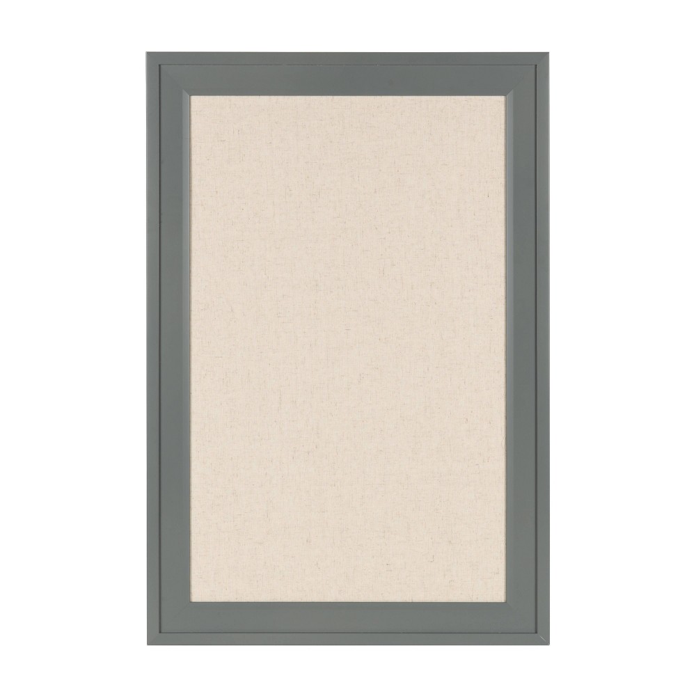 27.5" x 18.5" Bosc Framed Linen Fabric Pinboard Gray - DesignOvation