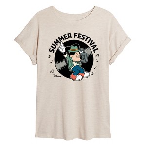 Women's - Disney - Mickey Summer Festival Oversized Graphic T-Shirt - 1 of 4