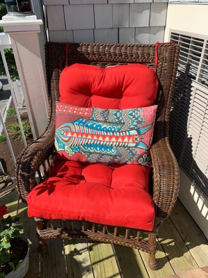 Kensington Garden 24x22 Solid Outdoor High Back Chair Cushion Salsa :  Target