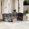 vidaXL Patio Sofa Set with Cushions Outdoor Furniture 9 Piece Poly Rattan - Gray without storage - 2 of 4