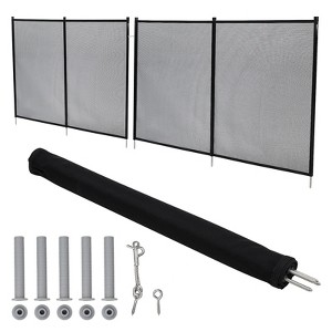 COZONY 4FT x 12FT Pool Safety Fence, 320GSM  Mesh & Stainless Frame, Removable Pool Barrier - 1 of 4
