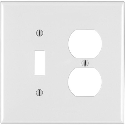 Leviton White 2 gang Thermoplastic Nylon Duplex/Toggle Wall Plate 1 pk