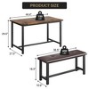 Kitchen Table with Benches, Dining Table Set for 4,Rectangular Dining Table Set for Small Space Apartment Studio - 2 of 4