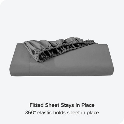 Gray Organic Cotton Percale Twin XL Fitted Sheet