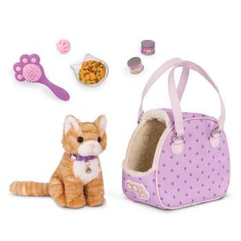 Our Generation Hop in Cat Carrier & Pet Plush Kitten Accessory Set for 18'' Dolls
