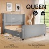 Bed Frame with 58" Tall Headboard,Silver Plating Trim,Velvet Upholstered - 4 of 4