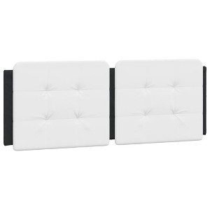 vidaXL White and Black Faux Leather Headboard Cushion - Wall-Hanging/Bed Frame Compatible, Foam-Filled Support Pillow - 1 of 4