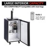 Kegerator and Keg Beer Cooler, Single Faucet Draft Beer Dispenser, Full Size Keg Refrigerator With Shelves, Stainless Steel, Drip Tray & Rail, Black - 3 of 4