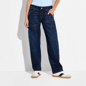 Jeans de tiro bajo con costura torcida para mujer - Wild Fable™