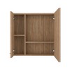 FONTOI Medicine Cabinet 4 Internal Shelves Cabinet with Door Pine Finish Bathroom Organizer Storage Cabinet for Kitchen, Brown, 5.8"* 23.6"*23.6" - 4 of 4