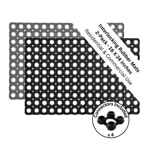 Evideco French Home Goods Durable Interlocking Rubber Mats for Residential & Commercial Use in Multiple Sizes - 1 of 4