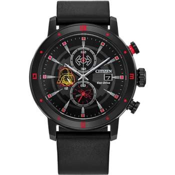 Citizen Star Wars Eco-Drive featuring Darth Vader 3-hand Grey IP Black Leather