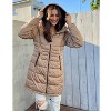 Rokka&Rolla Women's Heavy Long Winter Coat with Fleece Hood Parka Jacket - 3 of 4