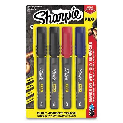 Sharpie Pro Permanent Marker Fine Bullet Tip Assorted Colors 4/Pack 2018324