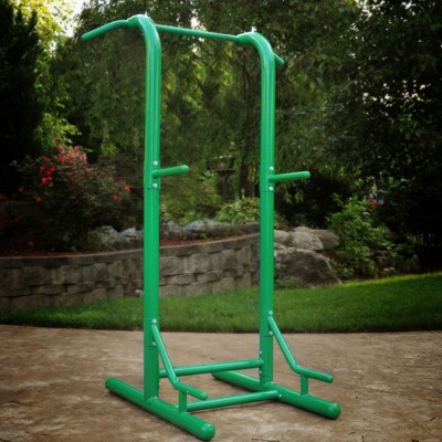 Green Heavy-Gauge Steel Outdoor Fitness Power Tower