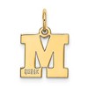 Black Bow Jewelry 14k Yellow Gold, Amanda Collection, Small Block Initial M Pendant - 3 of 4