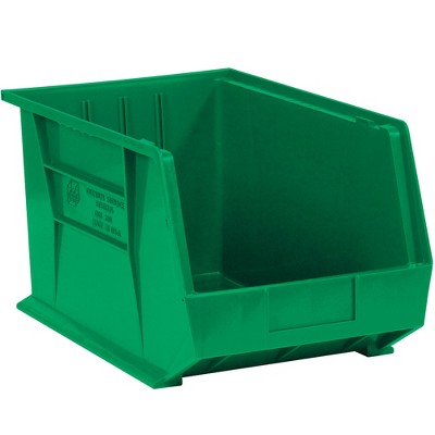 Box Partners Plastic Stack & Hang Bin Boxes 10 3/4" x 8 1/4" x 7" Green 6/Case BINP1087G