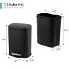 1.3 Gallon/5L Bathroom Trash Can with Lid, Stainless Steel Kitchen Trash Can, Soft Close Step-On Pedal, Fingerprint-Resistant Finish - 2 of 4