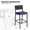 Crestlive Products Outdoor Bar Stools Set of 4 Counter Height Bar Stools with Cushions, Patio Bistro Tall Chairs with Back and Footrest - 3 of 4