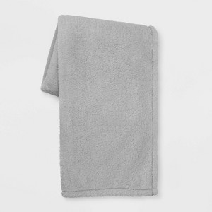 Sherpa Throw Blanket Gray - Room Essentials