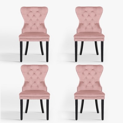 WestinTrends  Velvet Upholstered Tufted Dining Chairs (Set of 4)