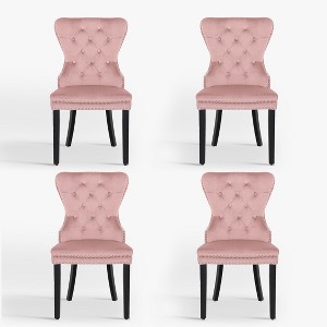 WestinTrends  Velvet Upholstered Tufted Dining Chairs (Set of 4) - 1 of 4