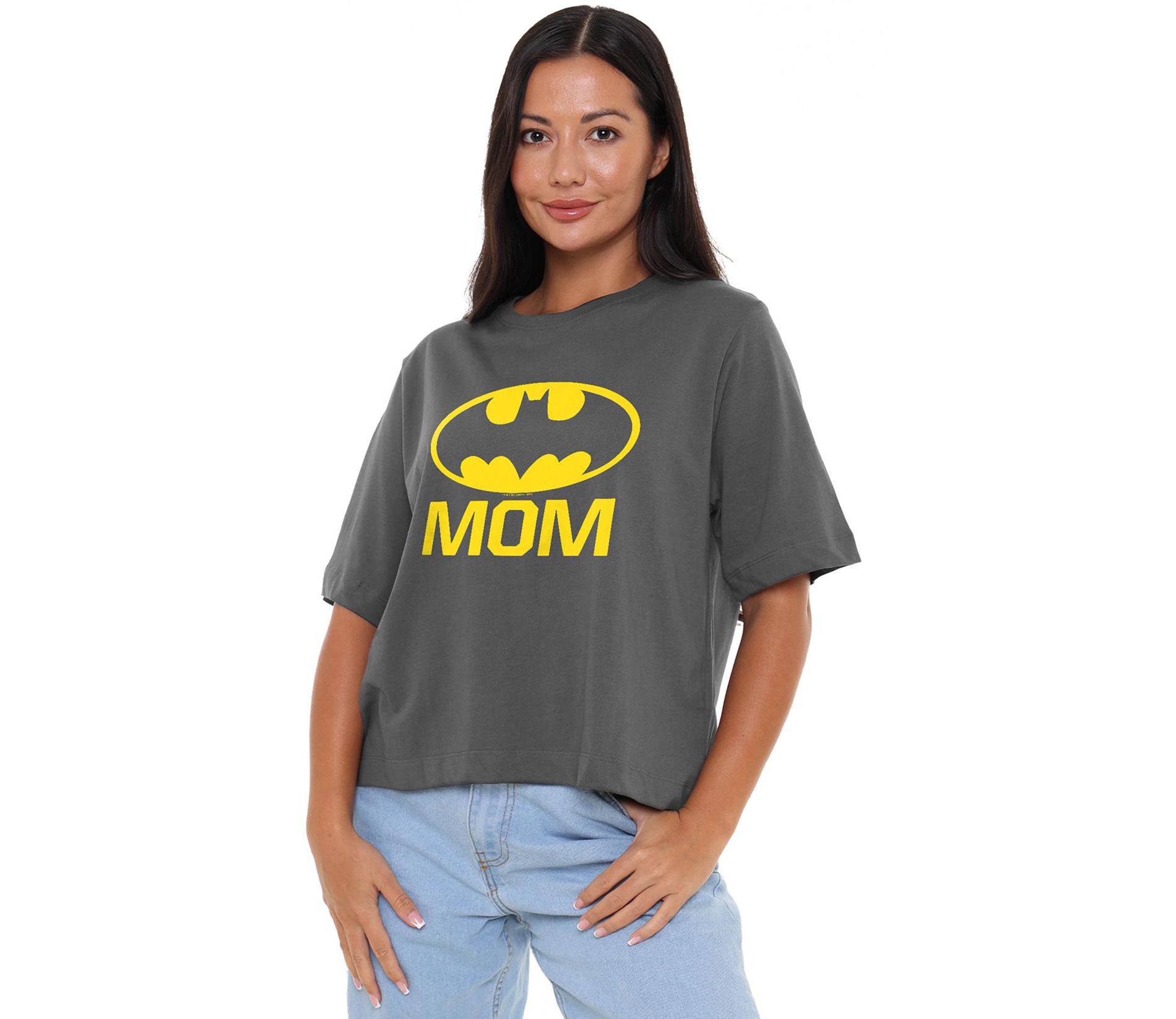 Women's Batman Bat Mom Boxy Cropped T-Shirt