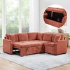 Whisen Chenille L-Shaped Sectional Sofa Bed with Pull-Out Sleeper & Hidden Storage - 3 of 4