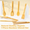 Itopfox 7-Piece Bamboo Wooden Cooking Utensils Set, Nonstick Kitchen Spatula Spoon, Healthy Wooden Spoons for Cooking, Serving, Mixing - 3 of 4